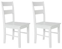 Habitat Chicago Pair of Solid Wood Dining Chair - White