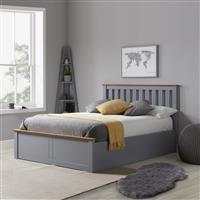 Birlea Phoenix Double Ottoman Bed with Mattress - Stone Grey