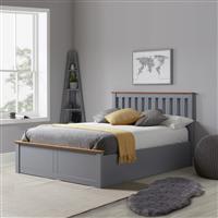 Birlea Phoenix Kingsize Ottoman Bed with Mattress-Stone Grey