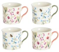Argos Home Floral Set of 4 Palace Assort Mugs - Cream