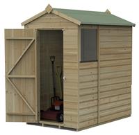 Forest Beckwood Shiplap 1 Window Apex Shed - 4 x 6ft