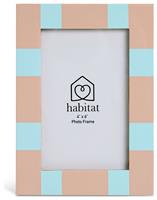 "Habitat Pink & Blue Checkered Mango Wood Frame - 4x6"""