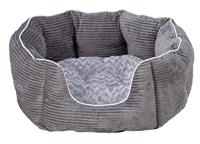 Grey Cord Oval Pet Bed - Medium