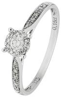 Revere 9ct White Gold 0.15ct Diamond Engagement Ring - K