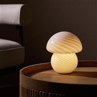Habitat Mushroom Striped Battery Powered Table Lamp - White