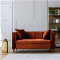 Argos Home Everly Velvet 2 Seater Sofa - Burnt Orange