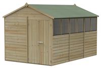 Forest Beckwood Shiplap 6 Windows Apex Shed - 12 x 8ft