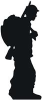 Star Cutouts Soldier Silhouette Cardboard Cutout