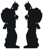 Star Cutouts Solider Silhouette Double Pack Cardboard Cutout