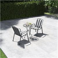 Pacific Savoy 2 Seater Metal Garden Bistro Set with Cushions