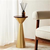 Habitat Lottie Round Side Table - Gold