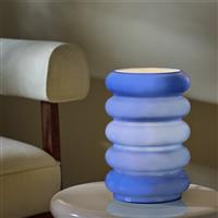 Habitat Billie Ribbed Glass Table Lamp - Blue