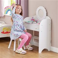Liberty House Kids Mirror Dressing Table And Stool - White