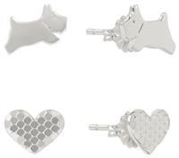 Radley Sterling Silver Dog & Heart Stud Earring Set