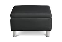 Argos Home Moda Faux Leather Storage Footstool - Black