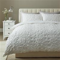 Argos Home Elastic Pintuck White Bedding Set - Superking