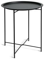 Habitat Pula Folding Metal Garden Side Table - Black