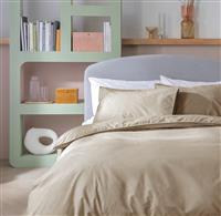 Habitat Cotton Textured Print Natural Bedding Set - Double
