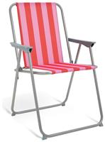 Habitat Folding Metal Garden Chair- Pink & Red