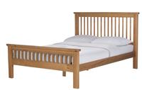 Argos Home Aubrey Double Wooden Bed Frame - Oak Stain