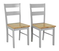 Argos Chicago Pair of Solid Wood Dining Chair- Grey & Oak