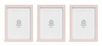"Habitat 3 Pack Pink Wooden Picture Frames - 4x6"""