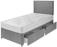 Argos Home Elmdon Single Comfort 2 Drawer Divan Bed - Grey