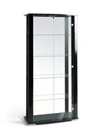 Argos Home Stella 2 Glass Door Display Cabinet - Black Gloss