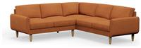 Hutch Plus Fabric Round Arm 5 Seater Corner Sofa - Rust