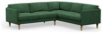 Hutch Velvet Curve Arm 6 Seater Corner Sofa - Sage Green