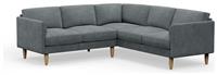 Hutch Plus Velvet Curve Arm 5 Seater Corner Sofa- Slate Grey