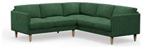 Hutch Plus Velvet Curve Arm 5 Seater Corner Sofa- Sage Green