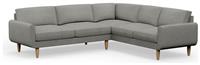 Hutch Fabric Round Arm 6 Seater Corner Sofa - Dove Grey