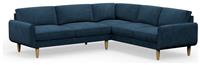 Hutch Velvet Round Arm 6 Seater Corner Sofa - Ink Blue