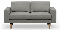 Hutch Fabric Block Arm 2 Seater Sofa - Dove Grey