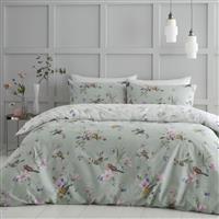 Catherine Lansfield Songbird Print Sage Bedding Set - Double