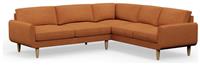 Hutch Fabric Round Arm 6 Seater Corner Sofa - Rust