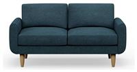 Hutch Fabric Round Arm 2 Seater Sofa - Aegean Blue