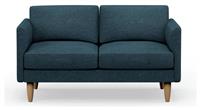 Hutch Fabric Curve Arm 2 Seater Sofa - Aegean Blue