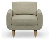 Hutch Fabric Round Arm Armchair - Oat