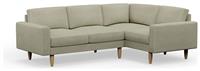 Hutch Fabric Block Arm 4 Seater Corner Sofa - Oat