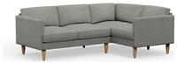 Hutch Fabric Curve Arm 4 Seater Corner Sofa - Dove Grey