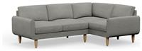 Hutch Fabric Round Arm 4 Seater Corner Sofa - Dove Grey