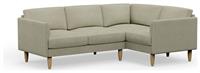 Hutch Fabric Curve Arm 4 Seater Corner Sofa - Oat