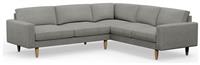 Hutch Fabric Block Arm 6 Seater Corner Sofa - Dove Grey