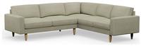 Hutch Fabric Block Arm 6 Seater Corner Sofa - Oat