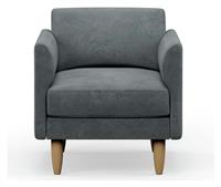 Hutch Velvet Curve Arm Armchair - Slate Grey