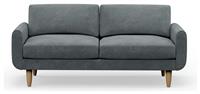 Hutch Velvet Round Arm 3 Seater Sofa - Slate Grey