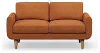 Hutch Fabric Round Arm 2 Seater Sofa - Rust