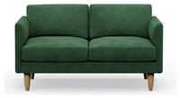 Hutch Velvet Curve Arm 2 Seater Sofa - Sage Green